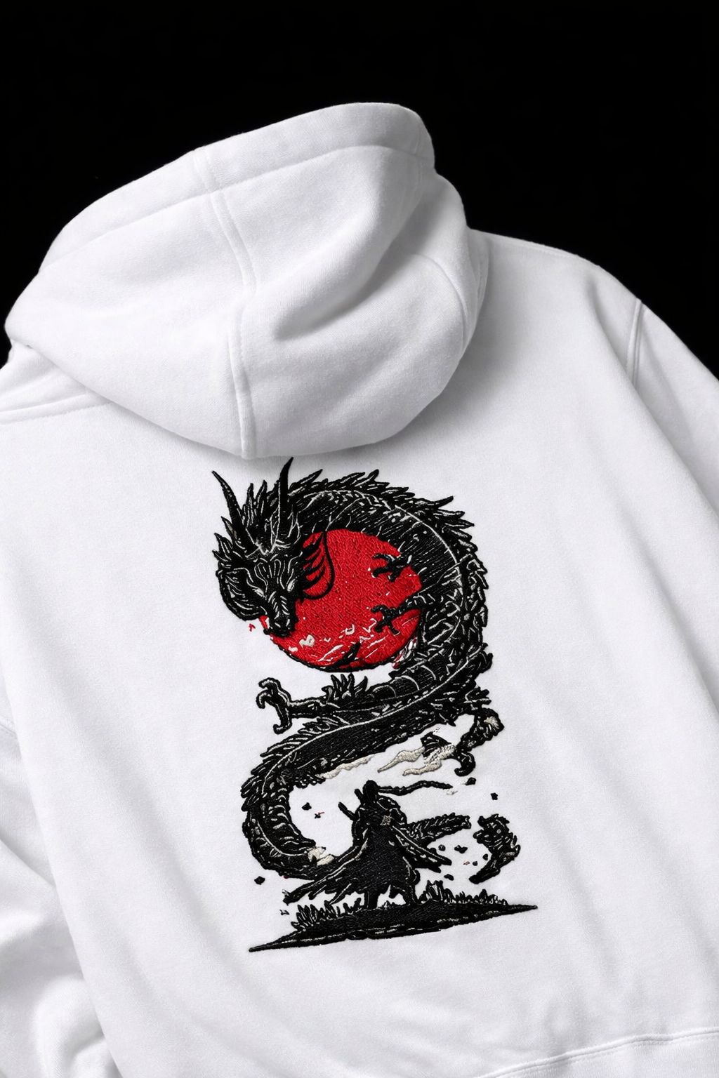 Embroidered Zoro One-piece White Oversized Hoodie