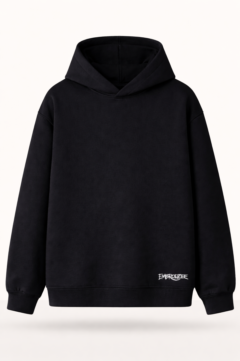Black Premium Hoodie With Logo Embroidered