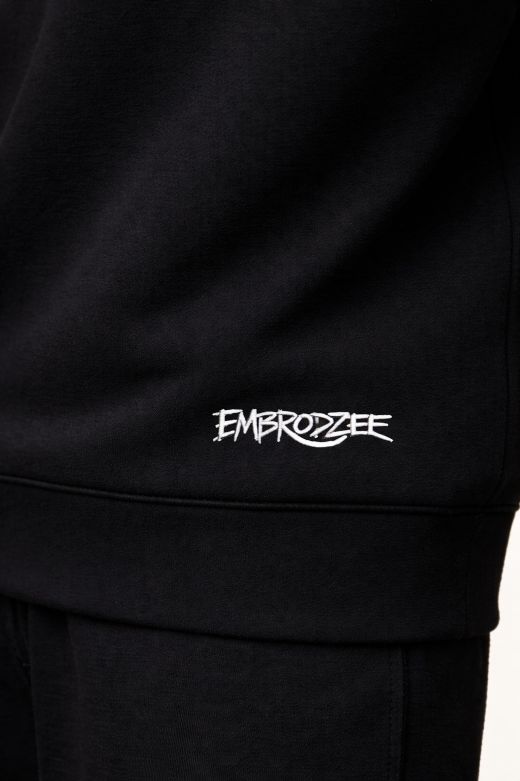Black Premium Hoodie With Logo Embroidered