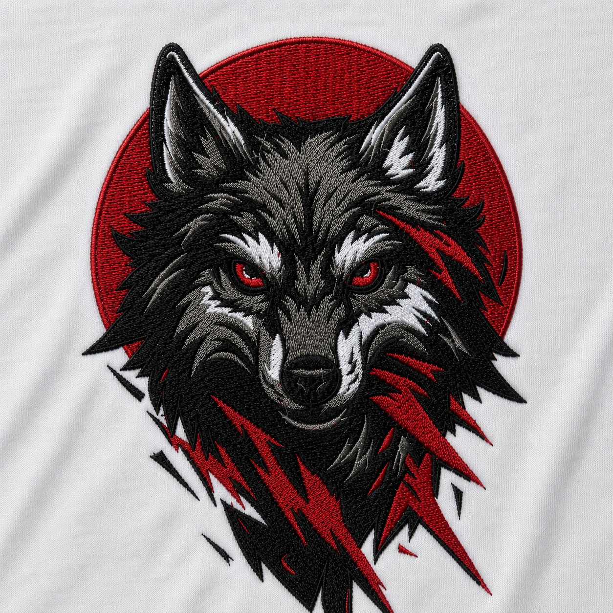 Wolf Embroidery Oversized T-Shirt