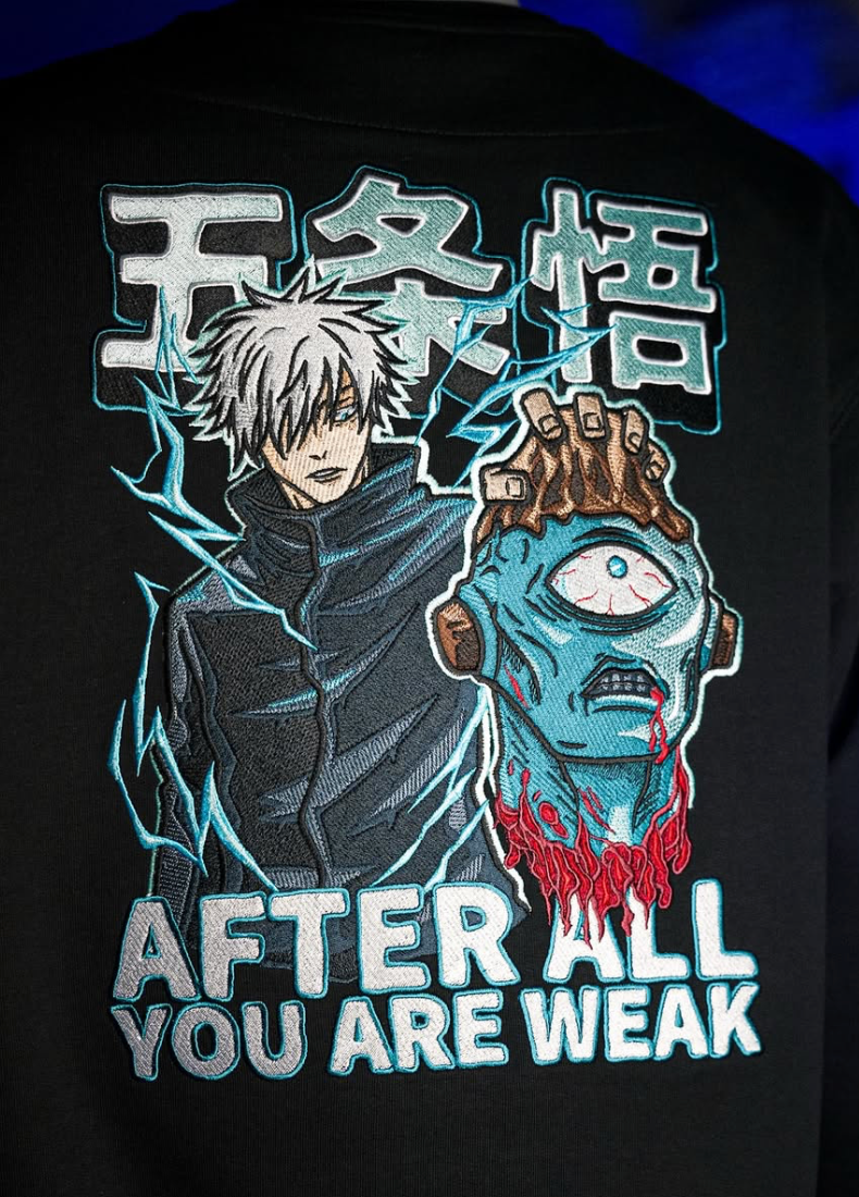 Embroidered Honoured One Black Relaxed T-Shirt