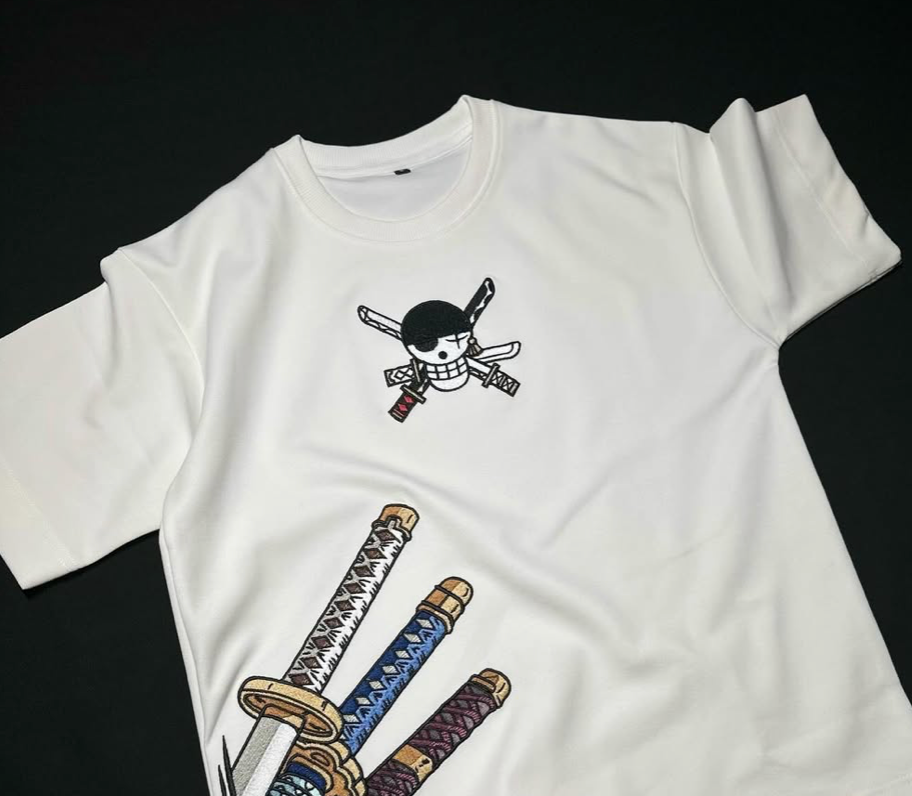 Embroidered Honoured One Black Relaxed T-Shirt