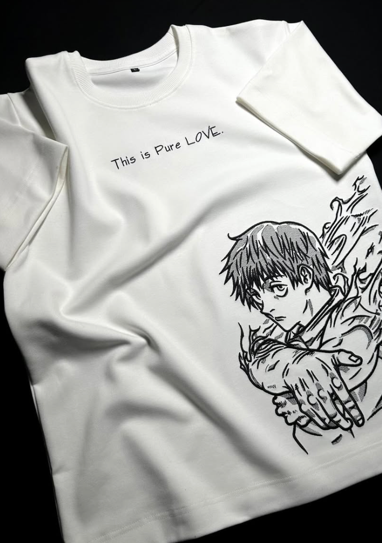 Embroidered Honoured One Black Relaxed T-Shirt