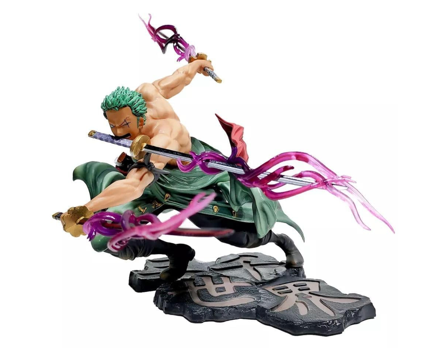 One Piece Roronoa Zoro Action Figure- Three Sword Style Anime Collectible Statue (18 cm)