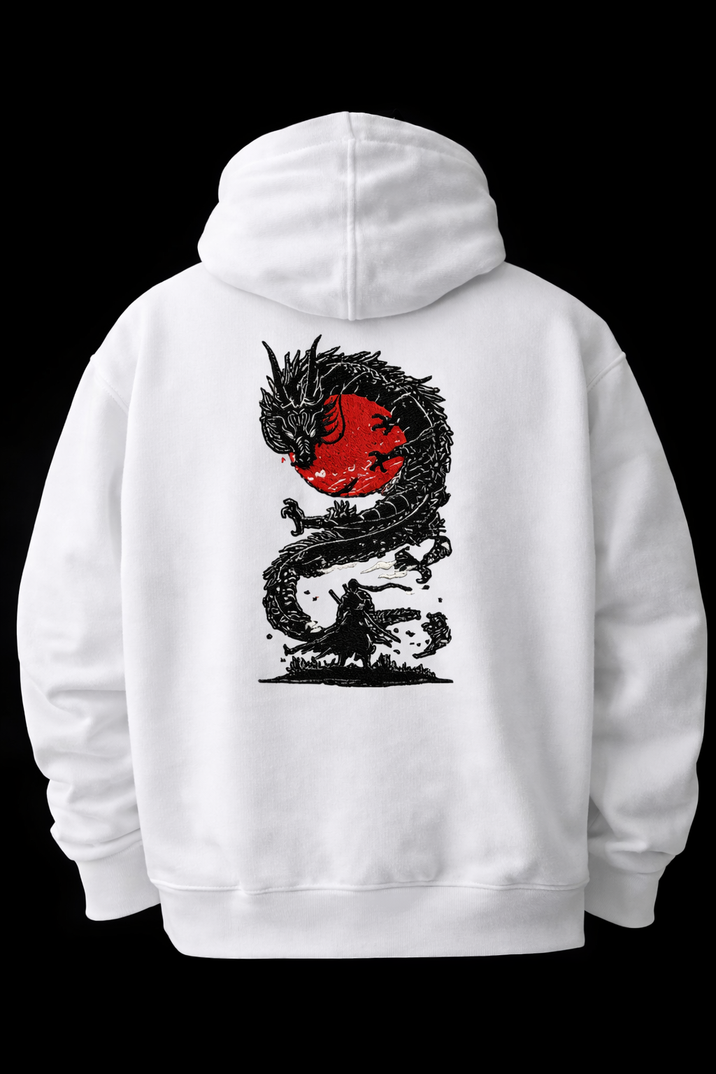 Embroidered Zoro One-piece White Oversized Hoodie