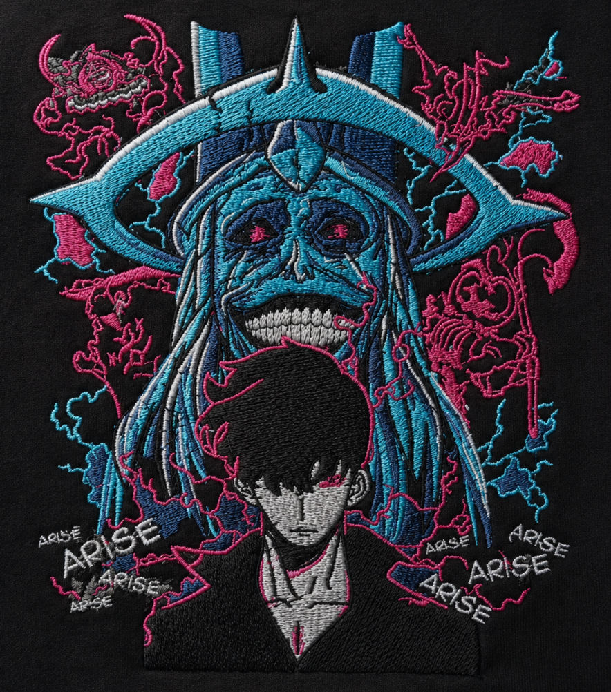 The Shadow Monarch - Solo Leveling Embroidered Oversized T-Shirt