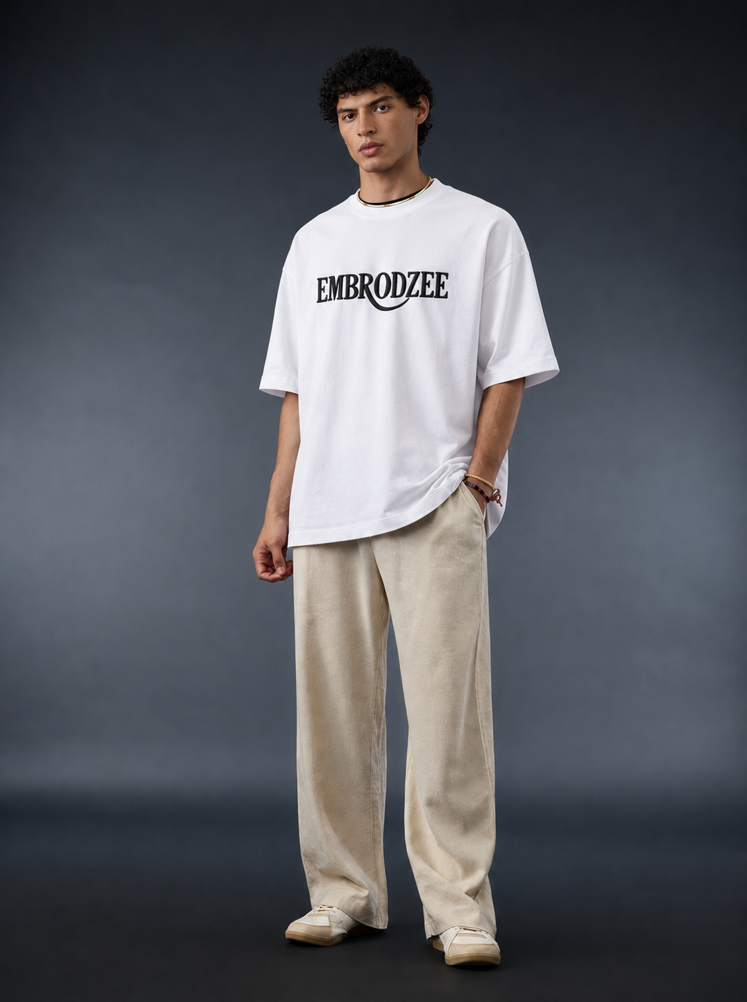 Wolf Embroidery Oversized T-Shirt